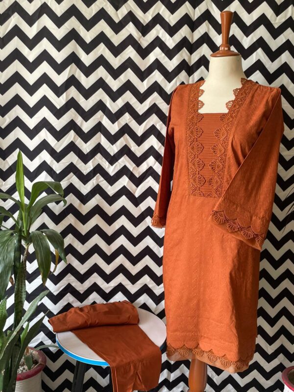 Chicken Kari | Unstitched Suit | Colour Caramel
