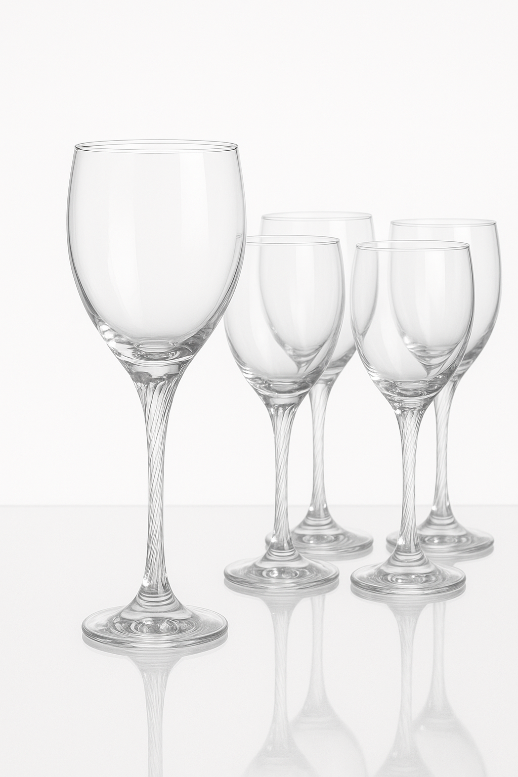 Elegant Crystal Wine Glass Set – Pack of 6 | Elegant Twisted Stem Design