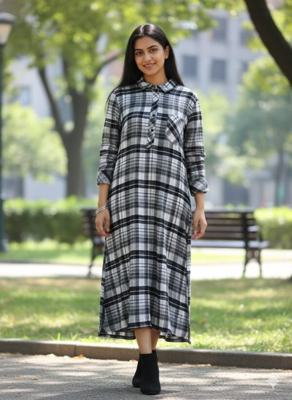 Flalin Long Dress | Black & White